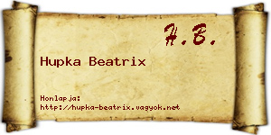 Hupka Beatrix névjegykártya